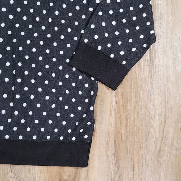 🔹️🔺️Spense Black & White Polka Dot Buttoned Cardigan Large - Picture 6 of 8